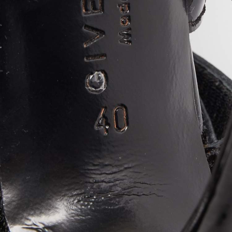Pre Owned Givenchy Black Patent Strappy Sandals Size 40