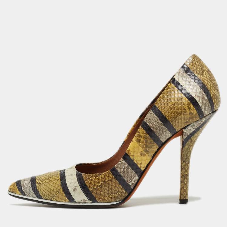 Pre Owned Givenchy Multicolor Python Pointed Toe Pumps Size 38