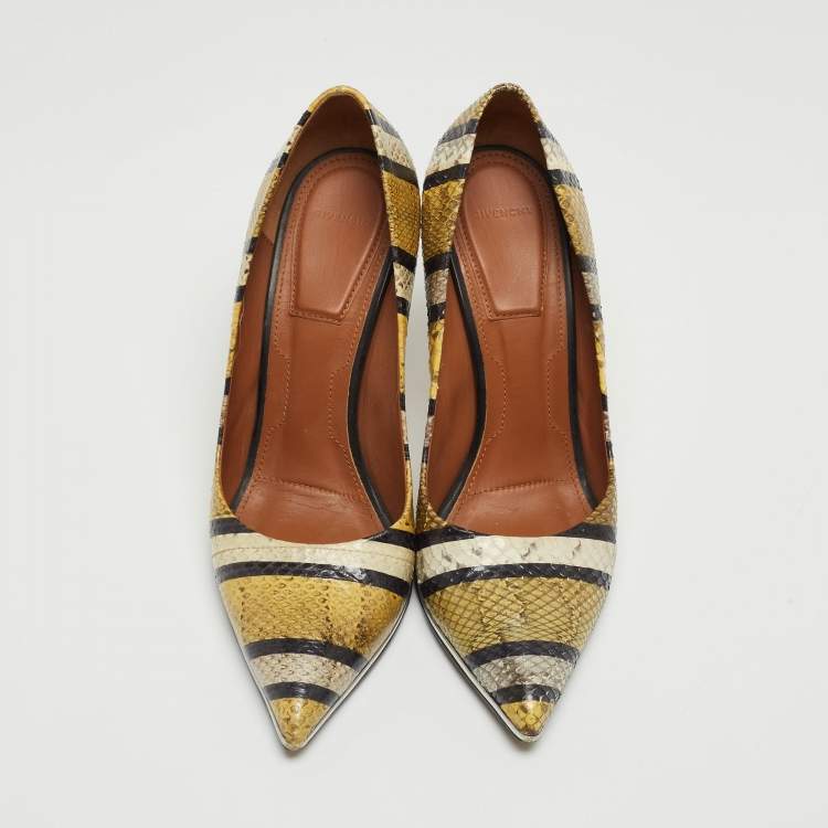 Pre Owned Givenchy Multicolor Python Pointed Toe Pumps Size 38