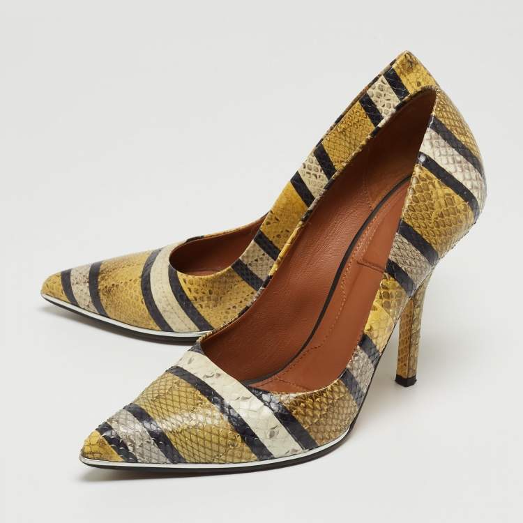 Pre Owned Givenchy Multicolor Python Pointed Toe Pumps Size 38