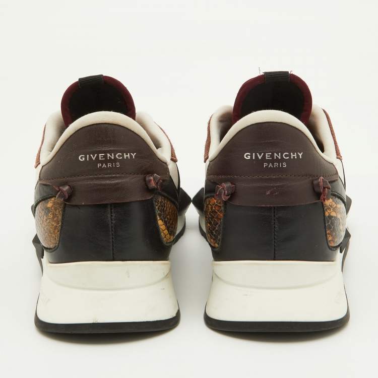 Pre Owned Givenchy Multicolor Suede,Leather and Fabric Elastic Strap Active Runner Low Top Sneakers Size 38
