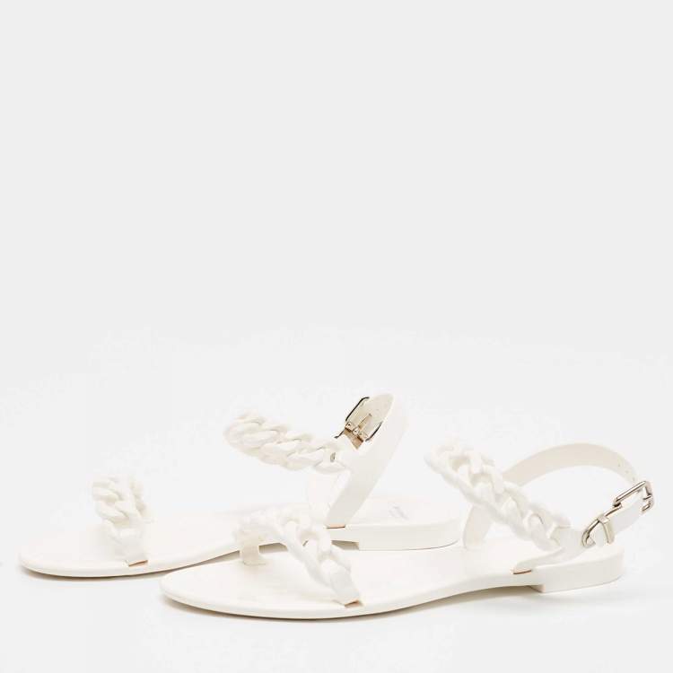 Givenchy White Jelly Chain Link Flat Sandals Size 38 Givenchy TLC