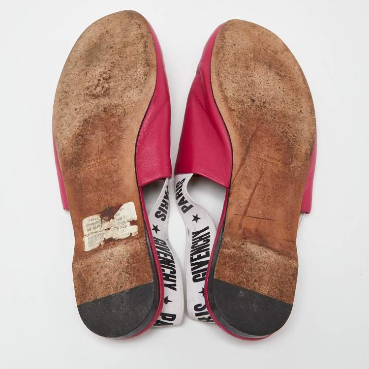 Pre Owned Givenchy Pink Leather Rivington Slingback Flats Size 37