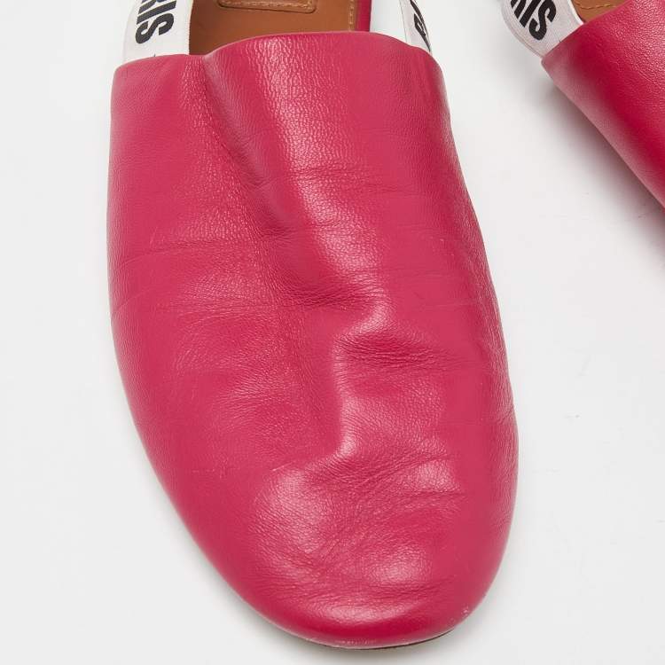 Pre Owned Givenchy Pink Leather Rivington Slingback Flats Size 37