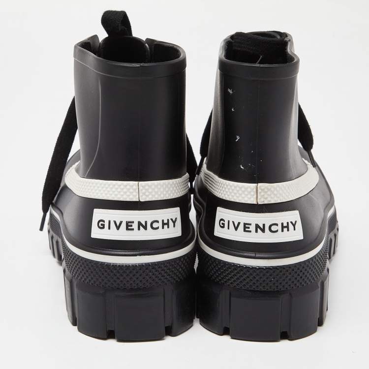 Pre Owned Givenchy Black Rubber Waterproof Rain Boots Size 40