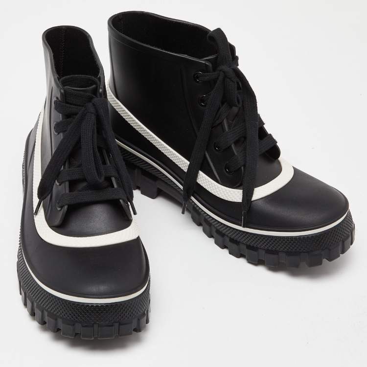 Pre Owned Givenchy Black Rubber Waterproof Rain Boots Size 40