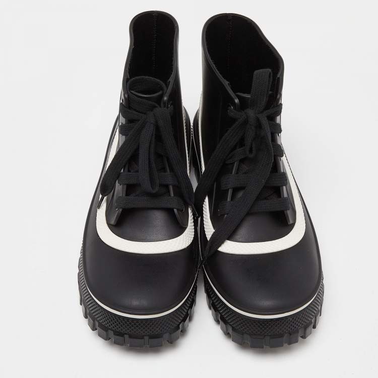 Pre Owned Givenchy Black Rubber Waterproof Rain Boots Size 40