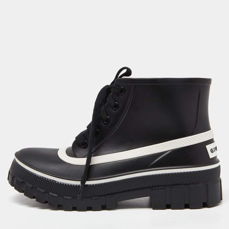 Pre Owned Givenchy Black Rubber Waterproof Rain Boots Size 40