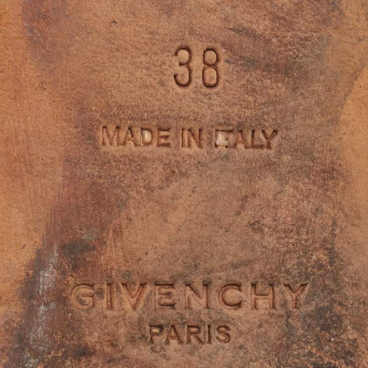Pre Owned Givenchy Metallic Rose Gold Leather Bedford Flat Mules Size 38