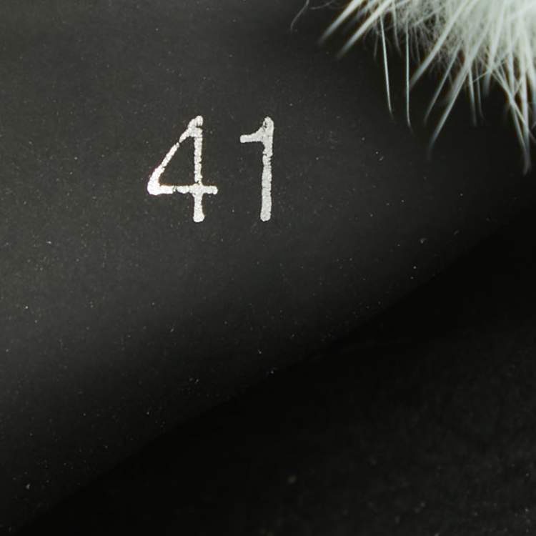 Pre Owned Givenchy Pastel Green Mink Fur Pool Slides Size 41