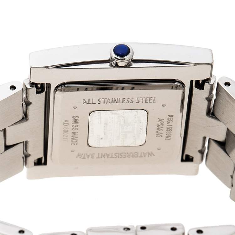 Pre Owned Givenchy Silver White Apsaras 1558962 Square Women's Wristwatch 31 mm