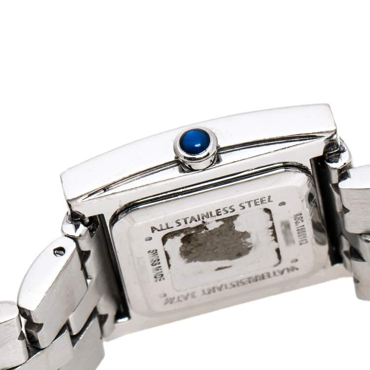 Pre Owned Givenchy Mother Of Pearl Stainless Steel Apsaras 1558962 Square Women's Wristwatch 25 mm