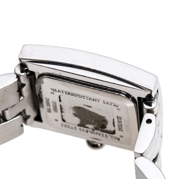 Pre Owned Givenchy Mother Of Pearl Stainless Steel Apsaras 1558962 Square Women's Wristwatch 25 mm