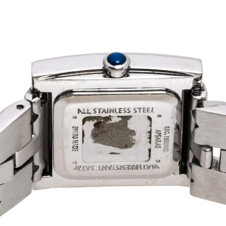 Pre Owned Givenchy Mother Of Pearl Stainless Steel Apsaras 1558962 Square Women's Wristwatch 25 mm