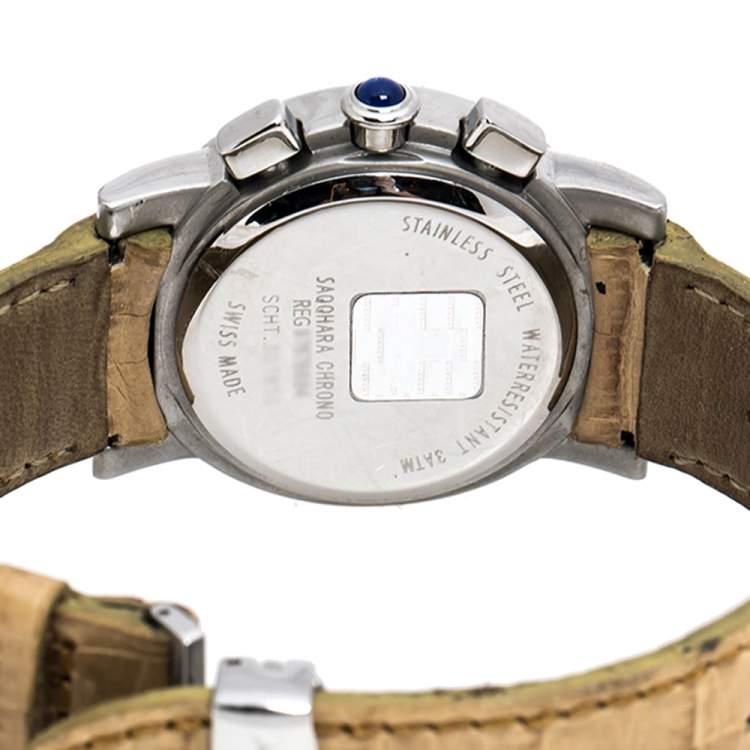 Pre Owned Givenchy Mother of Pearl Stainless Steel Diamonds Saqqhara Women's Wristwatch 36 mm