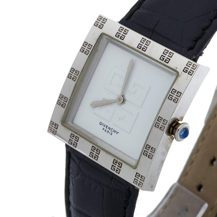 Pre Owned Givenchy White Stainless Steel Apsaras Women's Wristwatch 27MM