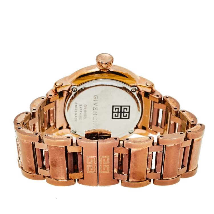 Pre Owned Givenchy White Bronze Tone Stainless Steel GV.5202L Women's Wristwatch 36 mm