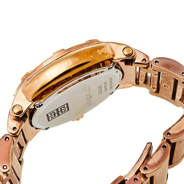 Pre Owned Givenchy White Bronze Tone Stainless Steel GV.5202L Women's Wristwatch 36 mm