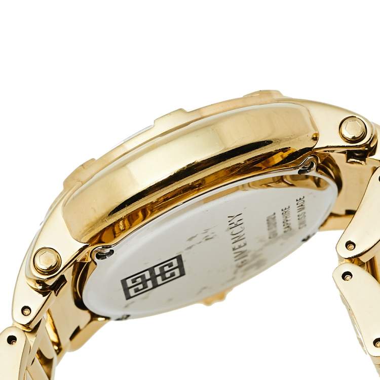 Pre Owned Givenchy Silver Yellow Gold Tone Stainless Steel GV.5202L Women's Wristwatch 36 mm