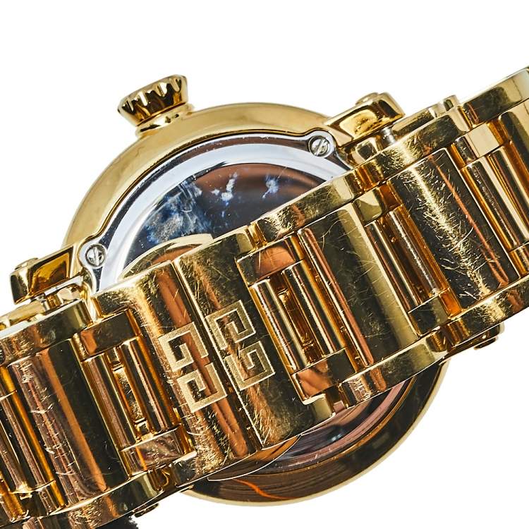 Pre Owned Givenchy Silver Yellow Gold Tone Stainless Steel GV.5202L Women's Wristwatch 36 mm