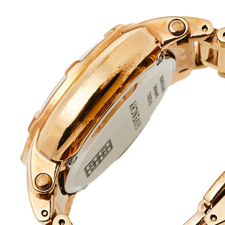 Pre Owned Givenchy Yellow Gold Plated Stainless Steel Diamond GV.5202L Women's Wristwatch 36 mm