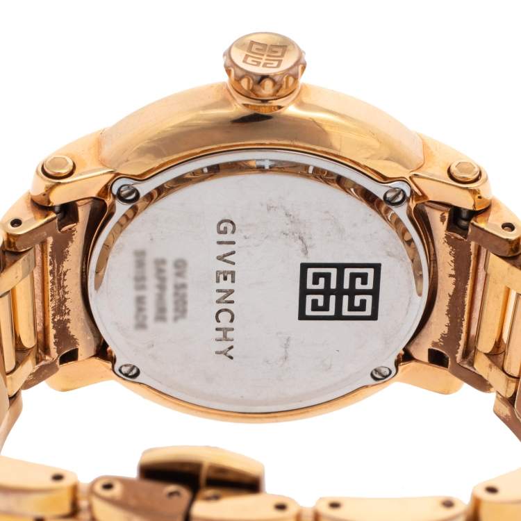 Pre Owned Givenchy Rose Gold Plated Stainless Steel Diamonds GV.5202L Women's Wristwatch 36 mm