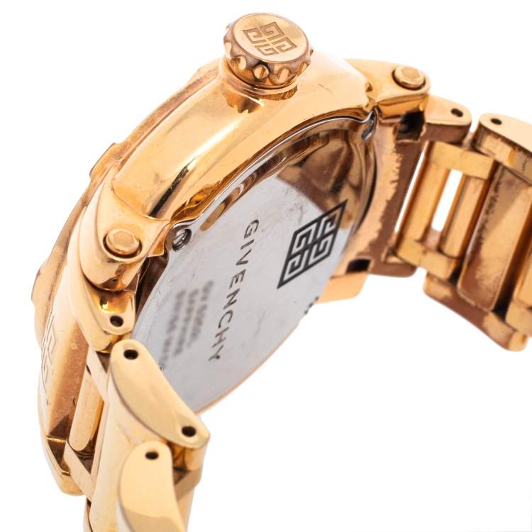 Pre Owned Givenchy Rose Gold Plated Stainless Steel Diamonds GV.5202L Women's Wristwatch 36 mm