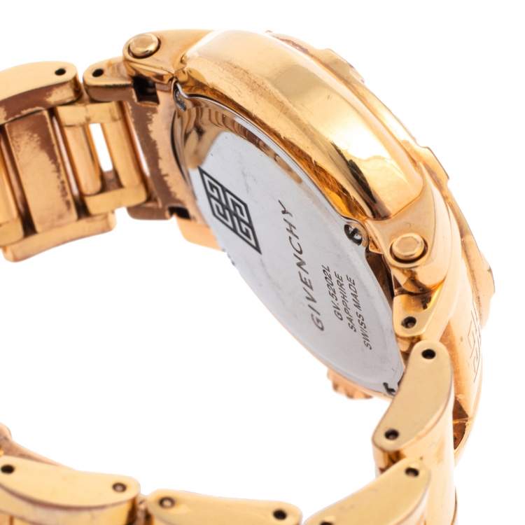 Pre Owned Givenchy Rose Gold Plated Stainless Steel Diamonds GV.5202L Women's Wristwatch 36 mm
