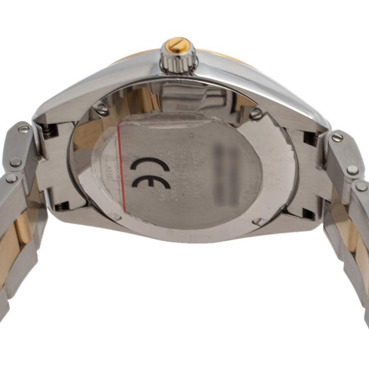 Pre Owned Givenchy Mother Of Pearl Two Tone Stainless Steel Eleven GY100062S09 Women's Wristwatch 35 mm