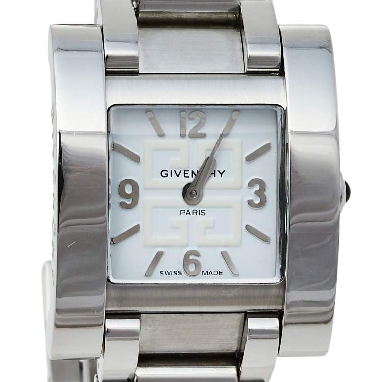 Pre Owned  Givenchy White Stainless Steel Koleos 003013727 Women's Wristwatch 29 mm