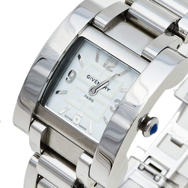 Pre Owned  Givenchy White Stainless Steel Koleos 003013727 Women's Wristwatch 29 mm