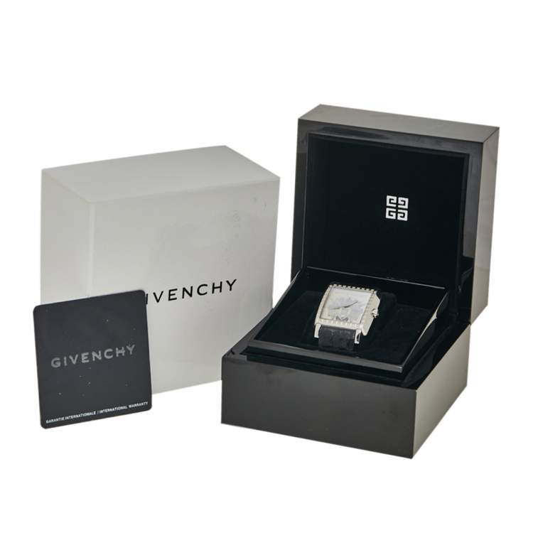 Pre Owned Givenchy Mother of Pearl Stainless Steel Diamonds GV.5214M Women's Wristwatch 38 mm