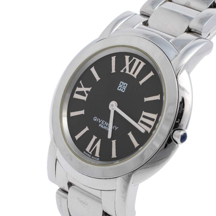 Pre Owned Givenchy Black Stainless Steel Corcovado REG.99773195 Unisex Wristwatch 40 mm