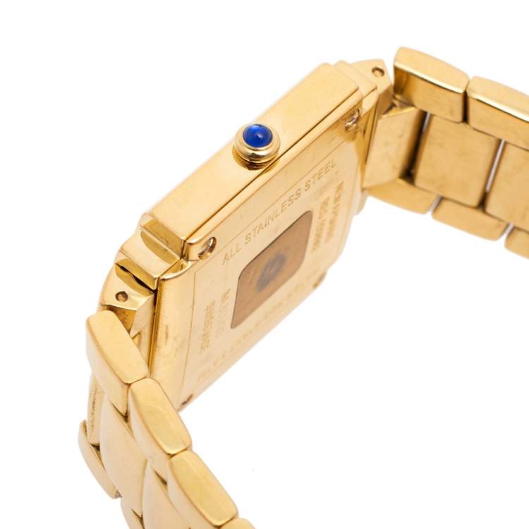 Pre Owned Givenchy MOP Gold Plated Stainless Steel Diamonds New Apsaras 1558962 Women's Wristwatch 29 mm