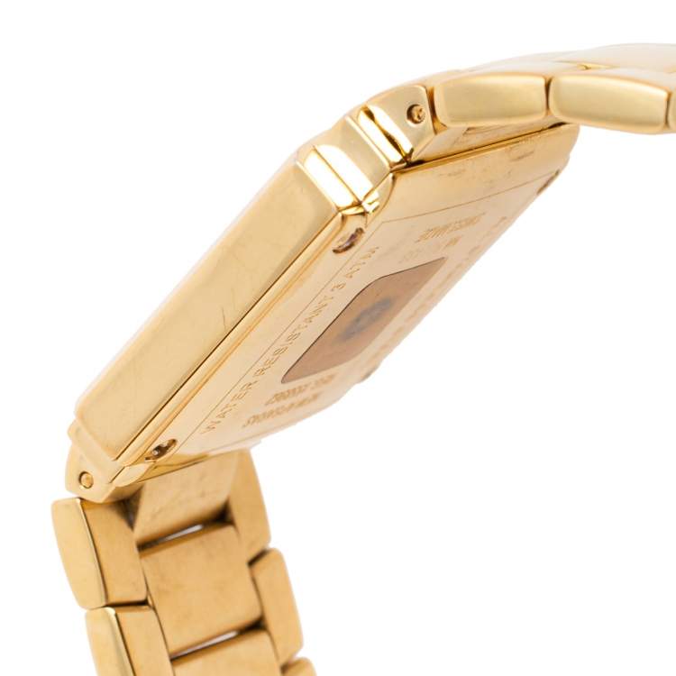 Pre Owned Givenchy MOP Gold Plated Stainless Steel Diamonds New Apsaras 1558962 Women's Wristwatch 29 mm