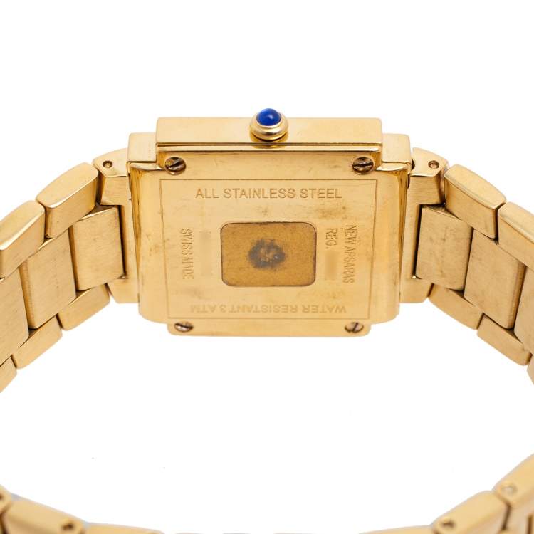 Pre Owned Givenchy MOP Gold Plated Stainless Steel Diamonds New Apsaras 1558962 Women's Wristwatch 29 mm