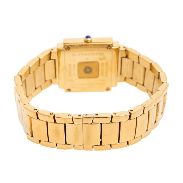 Pre Owned Givenchy MOP Gold Plated Stainless Steel Diamonds New Apsaras 1558962 Women's Wristwatch 29 mm