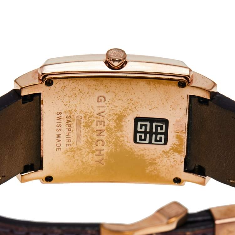 Pre Owned Givenchy White Rose Gold Plated Stainless Steel GV5214L Women's Wristwatch 31 mm
