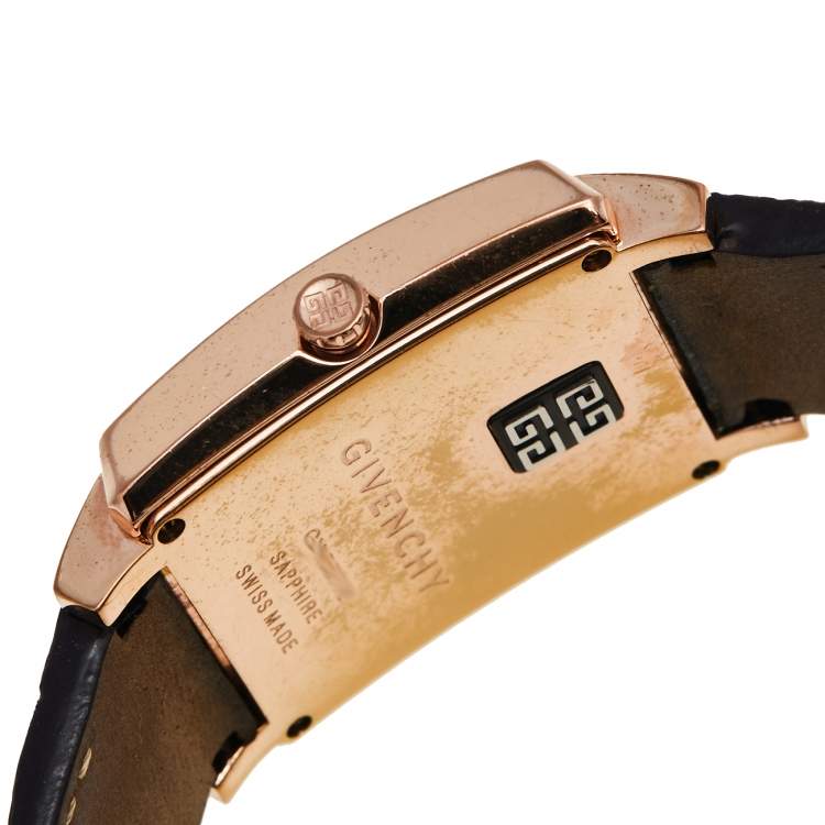 Pre Owned Givenchy White Rose Gold Plated Stainless Steel GV5214L Women's Wristwatch 31 mm