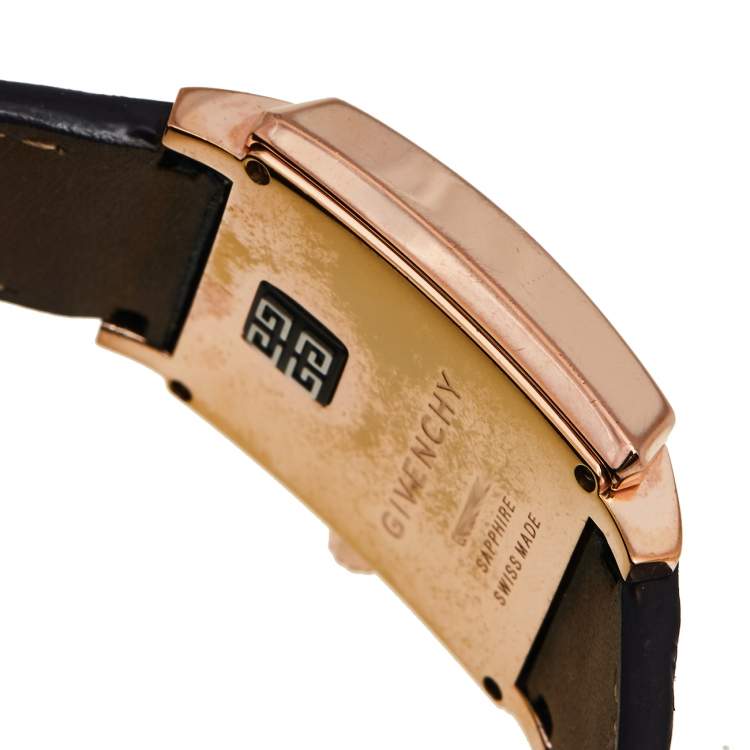 Pre Owned Givenchy White Rose Gold Plated Stainless Steel GV5214L Women's Wristwatch 31 mm