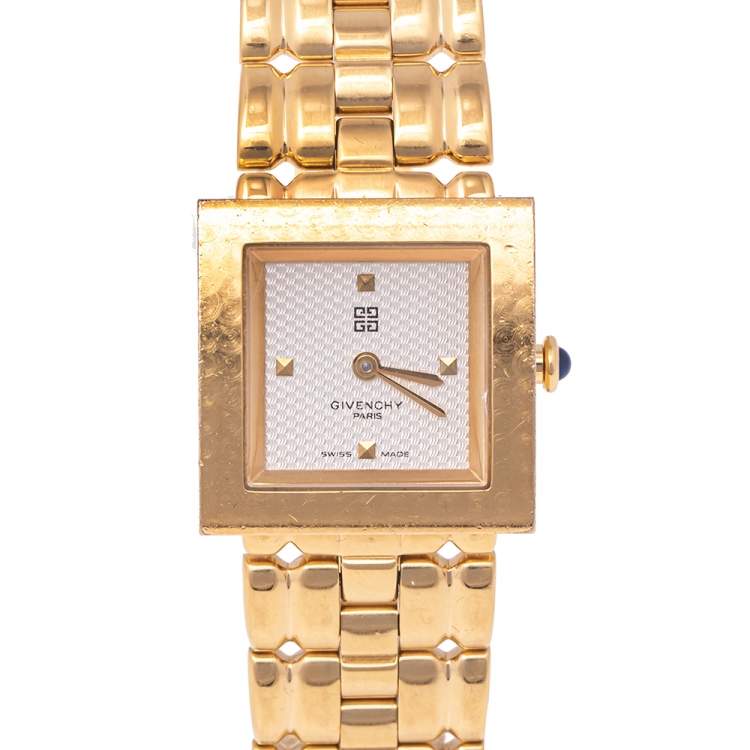Pre Owned Givenchy White Gold Plated Stainless Steel Asparas REG1558962 Women's Wristwatch 23 mm