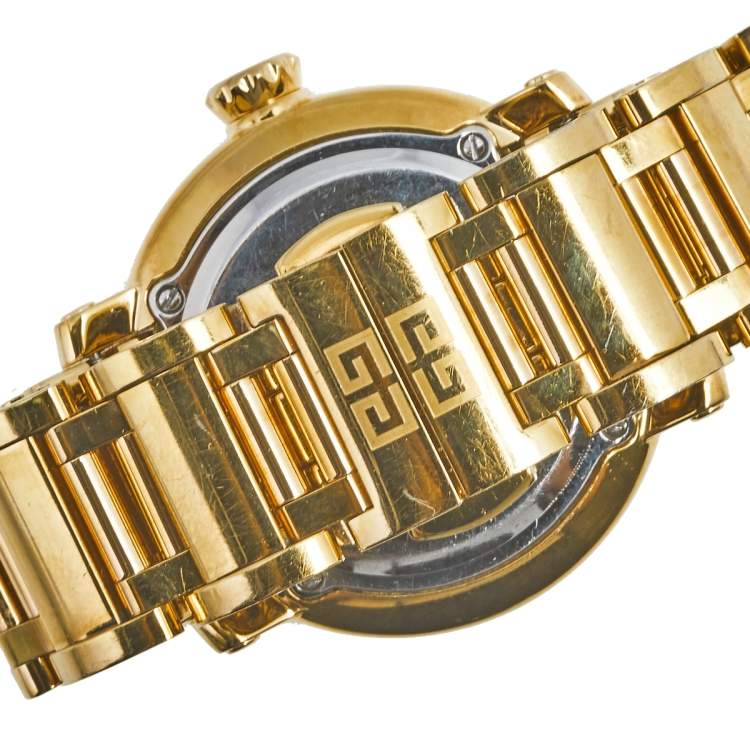 Pre Owned Givenchy Yellow Gold Plated Stainless Steel Diamond GV.5202L Women's Wristwatch 36 mm