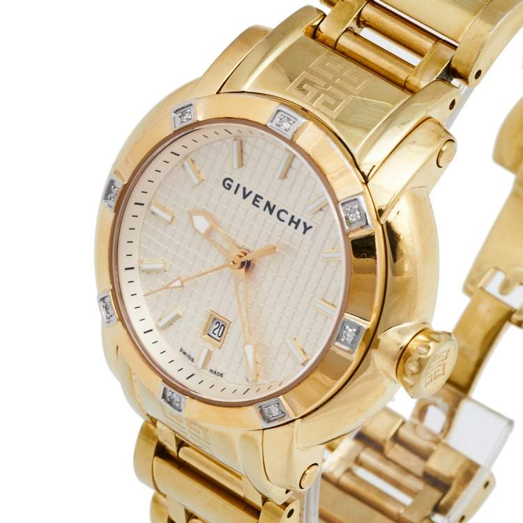 Givenchy Yellow Gold Plated Stainless Steel Diamond  Women's  Wristwatch 36 mm Givenchy | TLC