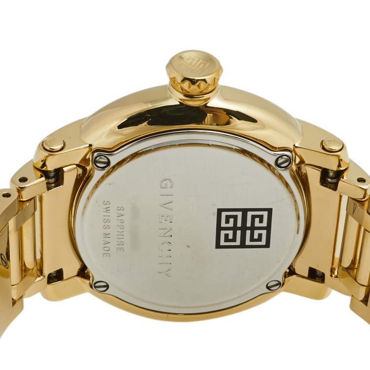 Pre Owned Givenchy Champagne Gold Plated Stainless Steel GV.5202L Women's Wristwatch 36 mm