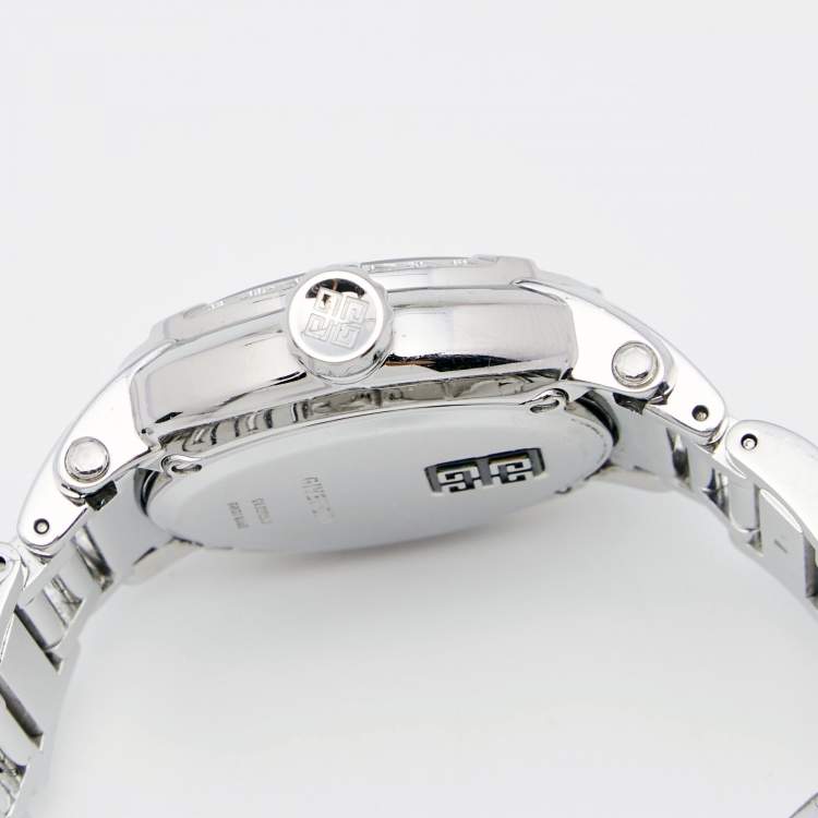 Pre Owned Givenchy Silver Stainless Steel Diamonds GV.5202LD Women's Wristwatch 36 mm