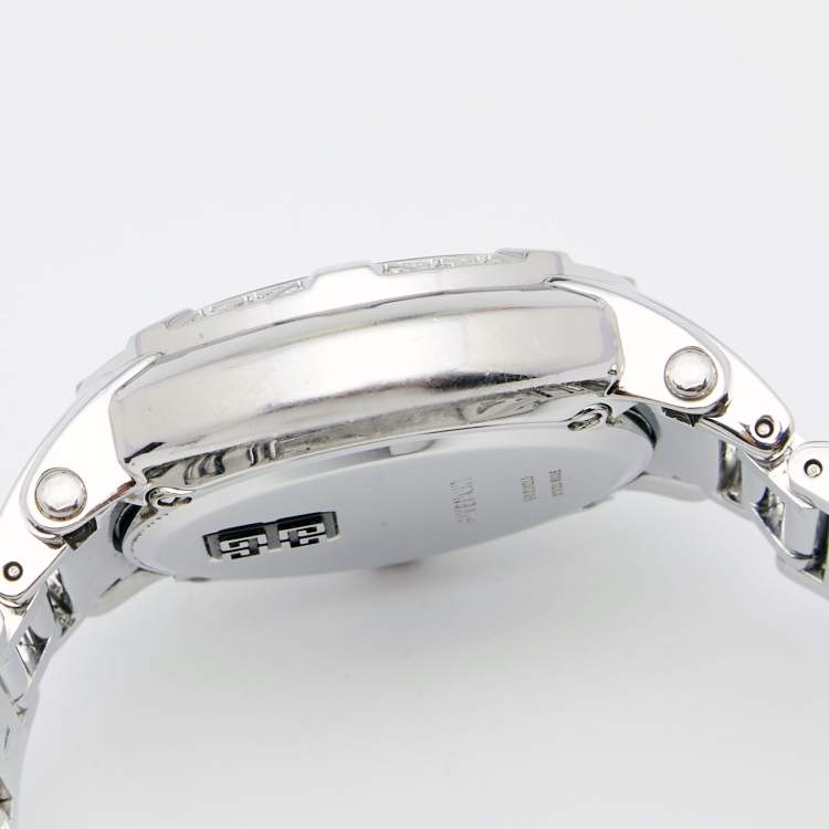 Pre Owned Givenchy Silver Stainless Steel Diamonds GV.5202LD Women's Wristwatch 36 mm