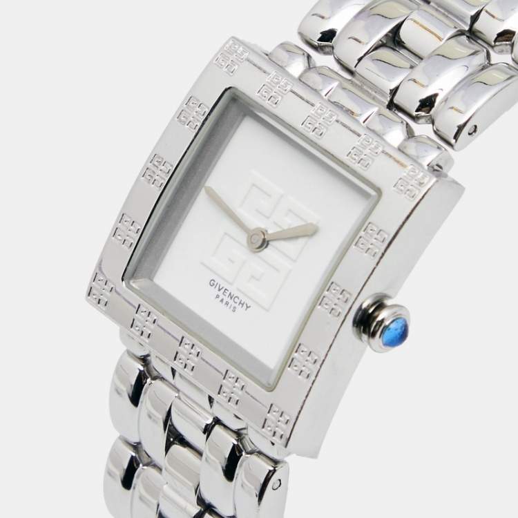 完動 GIVENCHY ジバンシィ APSARAS REG1558962 腕時計 Givenchy APSARAS 1558962 Chronograph Steel Black Dial Square