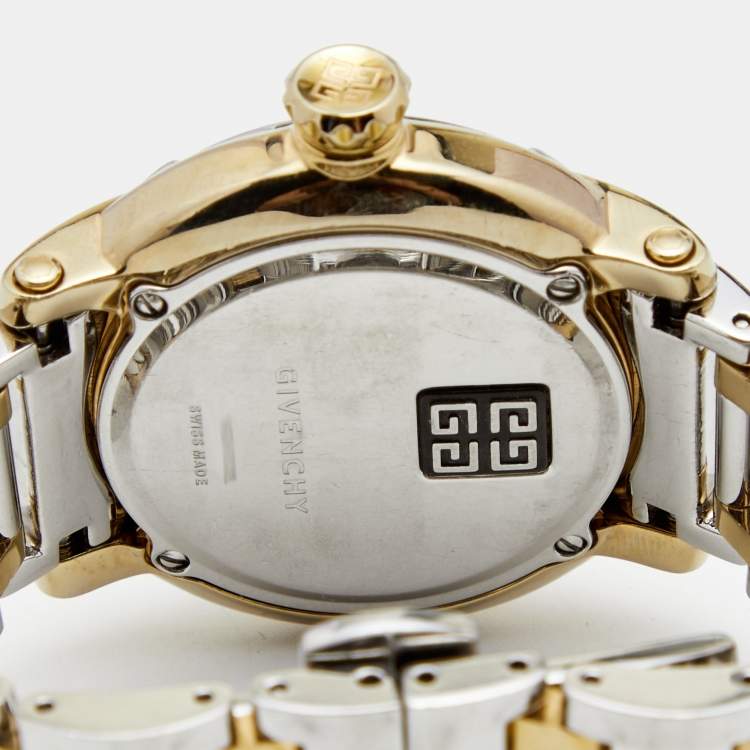 Pre Owned Givenchy White Two Tone Stainless Steel GV.5202L Women's Wristwatch 36 mm