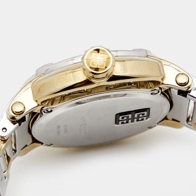 Pre Owned Givenchy White Two Tone Stainless Steel GV.5202L Women's Wristwatch 36 mm