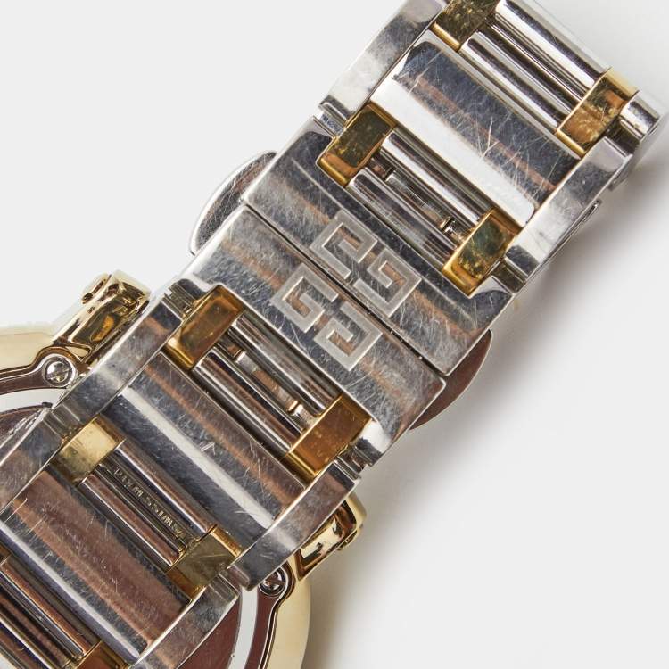 Pre Owned Givenchy White Two Tone Stainless Steel GV.5202L Women's Wristwatch 36 mm